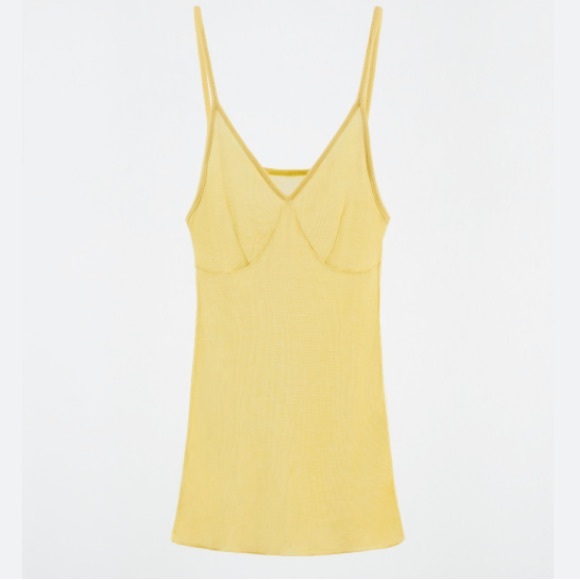 Zara Semi Sheer Yellow Tank - Picture 2 of 5